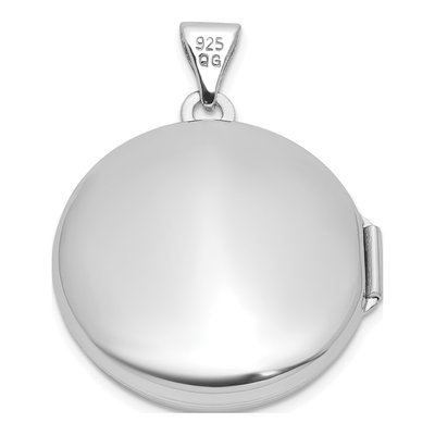 Sterling Silver Diamond Cross Round Locket – view 3