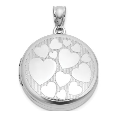 Sterling Silver Multi-Heart Round Locket