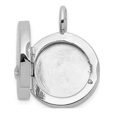 Sterling Silver Star Round Locket – view 4