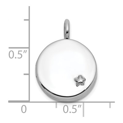 Sterling Silver Star Round Locket – view 5