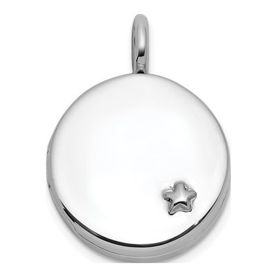 Sterling Silver Star Round Locket