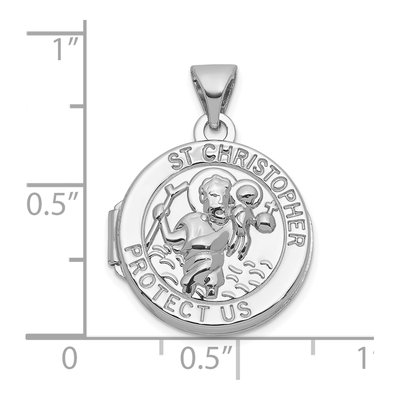 Sterling Silver Saint Christopher Round Locket – view 5