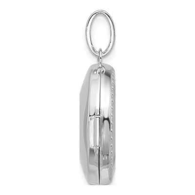 Sterling Silver Round Beaded Locket – view 2