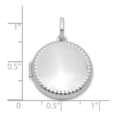 Sterling Silver Round Beaded Locket – view 5