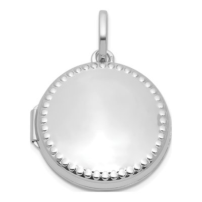 Sterling Silver Round Beaded Locket
