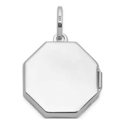 Sterling Silver Diamond Star Octagon Locket – view 3