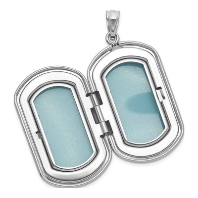 Sterling Silver Fleur de Lis Rectangle Locket – view 4