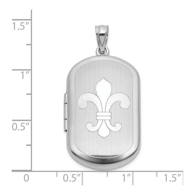 Sterling Silver Fleur de Lis Rectangle Locket – view 5