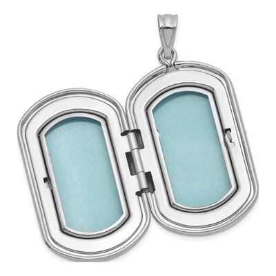 Sterling Silver Two Hearts Rectangle Locket – view 4