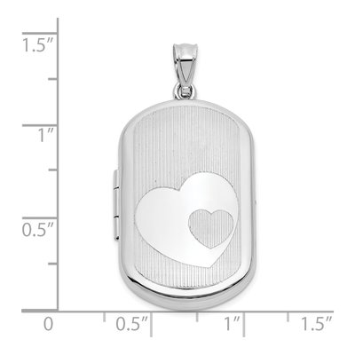 Sterling Silver Two Hearts Rectangle Locket – view 5