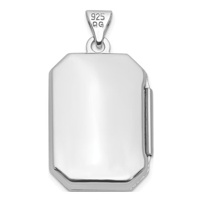Sterling Silver Diamond Flower Star Locket – view 3
