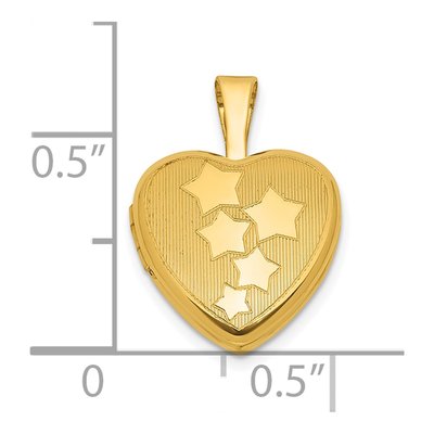 Gold-Plated Sterling Silver Stars Heart Locket – view 5