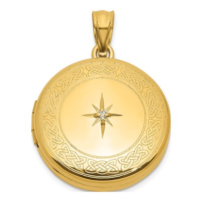 Gold-Plated Sterling Silver CZ Celtic Knot Locket