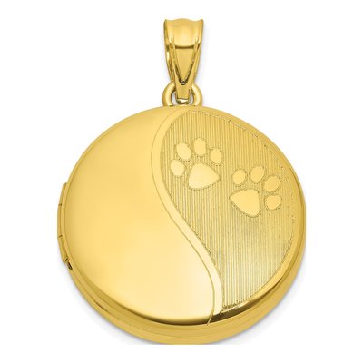 Gold-Plated Sterling Silver Paw Print Locket