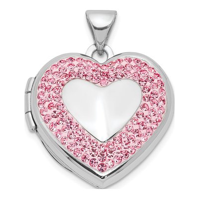 Sterling Silver Crystal Heart Locket