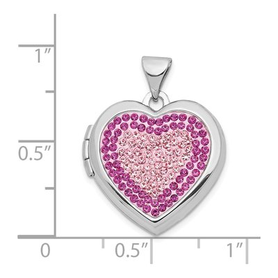 Sterling Silver Crystal Heart Locket – view 5