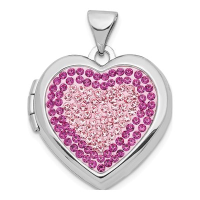 Sterling Silver Crystal Heart Locket