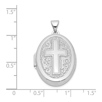 Sterling Silver Oval Cross Locket – view 5