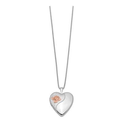 Sterling Silver Enamel Heart Locket Pendant Necklace – view 3