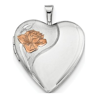 Sterling Silver Enamel Heart Locket Pendant Necklace – view 4