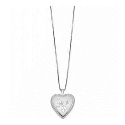 Sterling Silver Mom Heart Locket Pendant Necklace – view 3