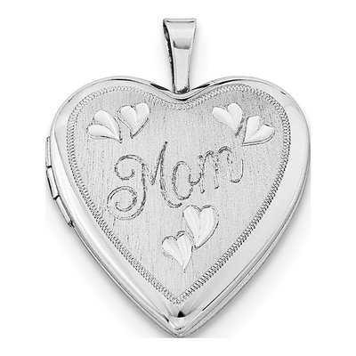 Sterling Silver Mom Heart Locket Pendant Necklace – view 4