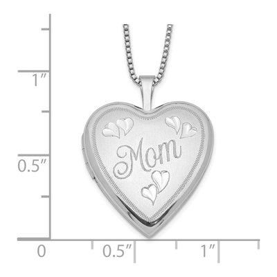 Sterling Silver Mom Heart Locket Pendant Necklace – view 5