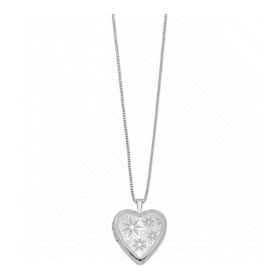 Sterling Silver Heart Locket Pendant Necklace – view 3