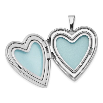 Sterling Silver Diamond Mom Heart Locket Pendant Necklace – view 6