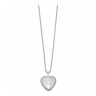 Sterling Silver Cat Heart Locket Pendant Necklace – view 3