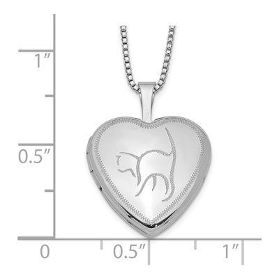 Sterling Silver Cat Heart Locket Pendant Necklace – view 5