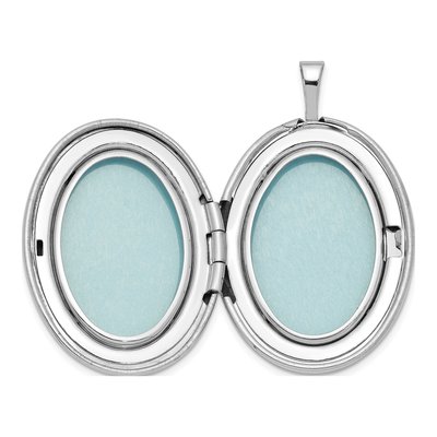 Sterling Silver Diamond Oval Locket Pendant Necklace – view 6