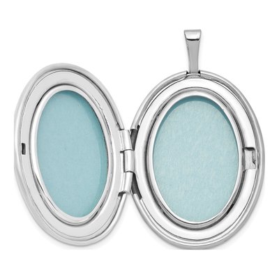 Sterling Silver Floral Oval Locket Pendant Necklace – view 6