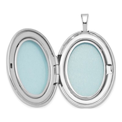 Sterling Silver Diamond Oval Locket Pendant Necklace – view 6