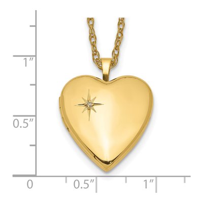 14K Gold-Filled Diamond Filled Star Heart Locket Pendant Necklace – view 5