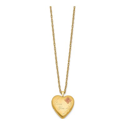 14K Gold-Filled Filled Enamel I Love You Locket Pendant Necklace – view 3
