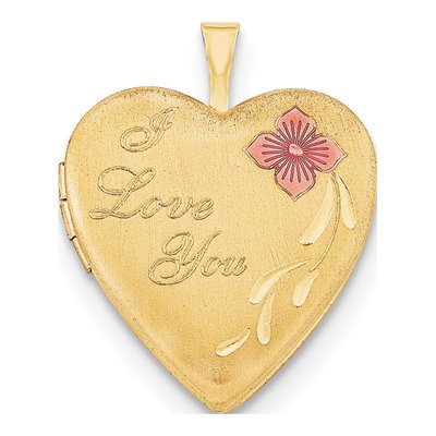 14K Gold-Filled Filled Enamel I Love You Locket Pendant Necklace – view 4