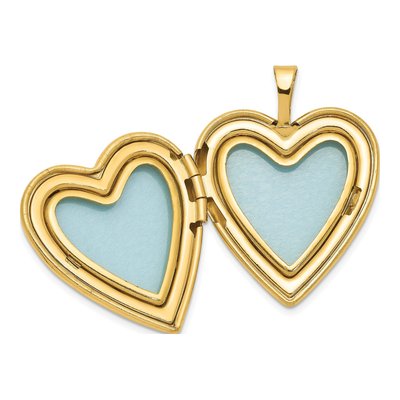 14K Gold-Filled Filled Cross Footprint Heart Locket Pendant Necklace – view 6