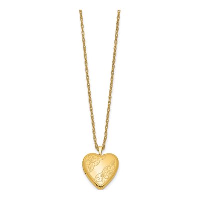 14K Gold-Filled Filled Heart Locket Pendant Necklace – view 3