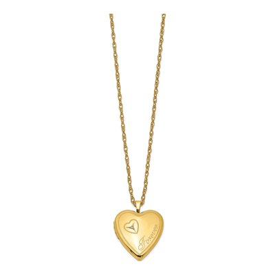 14K Gold-Filled Diamond Filled Heart Locket Pendant Necklace – view 3