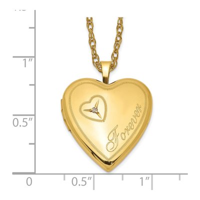 14K Gold-Filled Diamond Filled Heart Locket Pendant Necklace – view 5