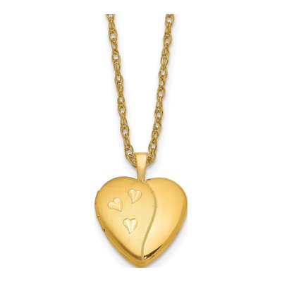 14K Gold-Filled Filled Heart Locket Pendant Necklace