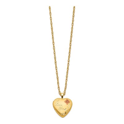 14K Gold-Filled Enamel Heart Locket Pendant Necklace – view 3