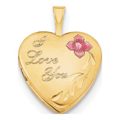 14K Gold-Filled Enamel Heart Locket Pendant Necklace – view 4