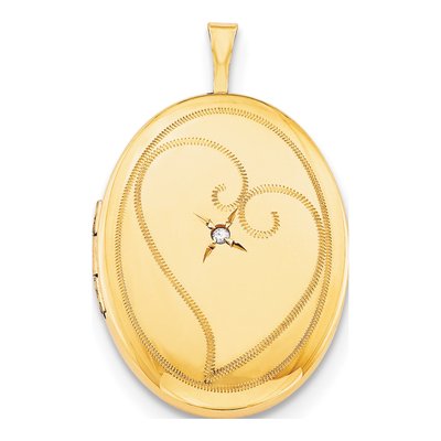 14K Gold-Filled Diamond Filled Heart Locket Pendant Necklace – view 4