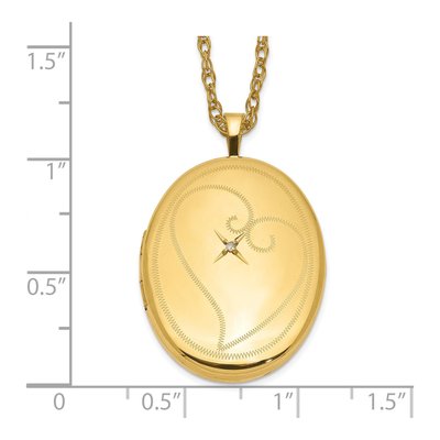 14K Gold-Filled Diamond Filled Heart Locket Pendant Necklace – view 5