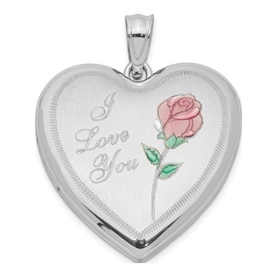 Sterling Silver Enameled Heart Locket