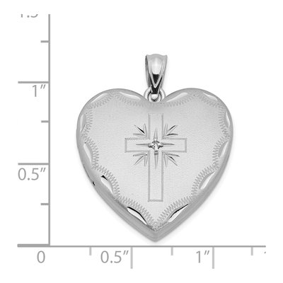 Sterling Silver Diamond Heart Locket – view 5