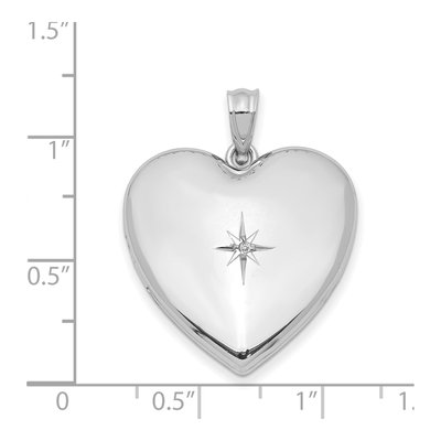 Sterling Silver Diamond Heart Locket – view 5