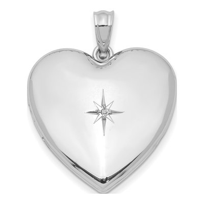 Sterling Silver Diamond Heart Locket